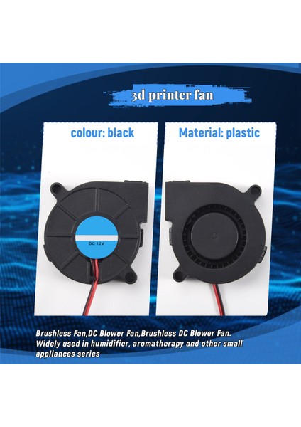 2 Adet Soğutma Fanı Dc 12V 0.15A 50MMX15MM Fanlar 3D Yazıcı Nemlendirici Aromaterapi ve Diğer Küçük Ev Aletleri Serisi Onarım Değiştirme (Yurt Dışından)