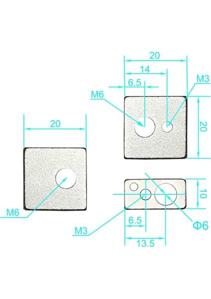 5 Adet 30MM Uzunluk Ekstruder 1.75MM Boğaz Borusu ve 5 Adet 0.4mm Pirinç Ekstruder Memesi ve 5 Adet Isıtıcı Blok Hotend (Yurt Dışından)