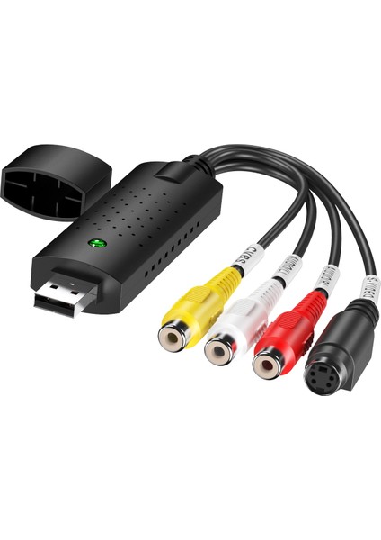 Easycap USB 2.0 Kolay Kap Video Tv DVD Vhs Dvr Yakalama Adaptörü Daha Kolay Kap USB Video Yakalama Cihazı Desteği WIN10 (Yurt Dışından)