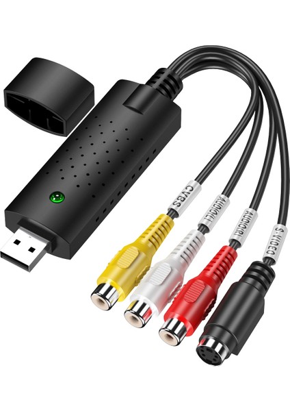 Easycap USB 2.0 Kolay Kap Video Tv DVD Vhs Dvr Yakalama Adaptörü Daha Kolay Kap USB Video Yakalama Cihazı Desteği WIN10 (Yurt Dışından)