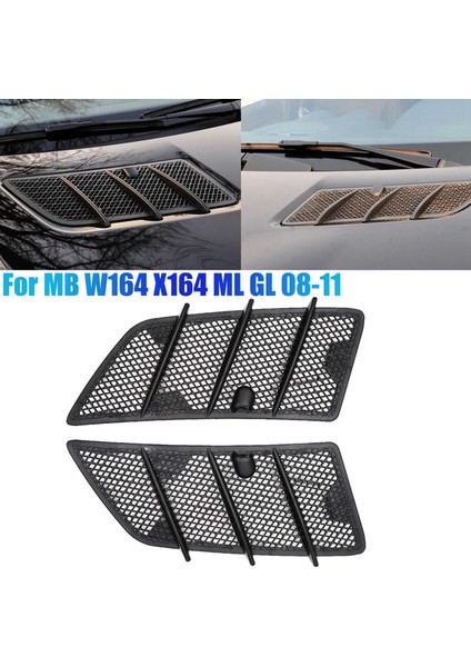 2x Araba Kaput Üst Izgara Kapağı Trim Için W164 ml 320 350 450 550 63AMG 2008-2011 Sağ (Yurt Dışından) fırsatları