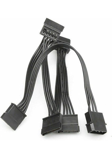8x 4pin Ide - 5 Bağlantı Noktalı Güç Uzatma Kablosu 4pin Molex - Çoklu Sata Bağlantı Noktası 18AWG Tel Güç Kablosu Sabit Disk HDD SSD Pc Için (Yurt Dışından)