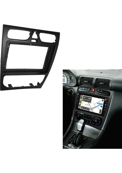 2x Araba Radyo Fasya C Sınıfı W203 02-04 DVD Stereo Çerçeve Plaka Adaptörü Montaj Dash Kurulum Çerçeve Trim Kiti (Yurt Dışından) fiyatları