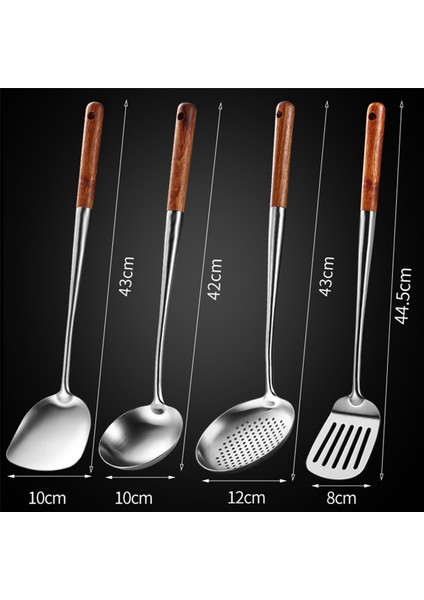 2x Uzun Saplı Paslanmaz Çelik Wok Spatula Mutfak Oluklu Turner Pirinç Kaşığı Pota Pişirme Araçları Gereçler Seti (Yurt Dışından) modelleri