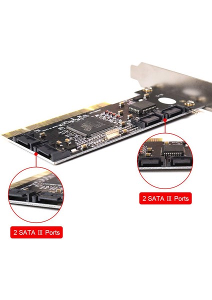 Set 4 Bağlantı Noktalı Pcı Sata Raid Denetleyicisi Iki Sata Kablolu Dahili Genişletme Kartı (Yurt Dışından)