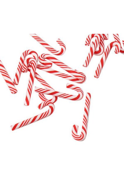 300 Adet Kırmızı ve Beyaz El Yapımı Noel Şeker Kamışı Minyatür Gıda Ev Dekor Kil Şeker Kamışı Yaklaşık 3.2x1 cm (Yurt Dışından) fırsatları
