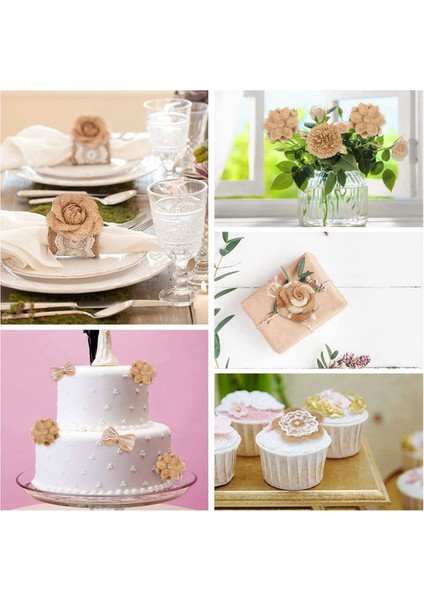 72 Adet 1 Takım Çuval Bezi Çiçek Vintage El Yapımı Keten Malzemeler Çiçek Dekorasyon Düğün Noel Dıy Için (Yurt Dışından) modelleri