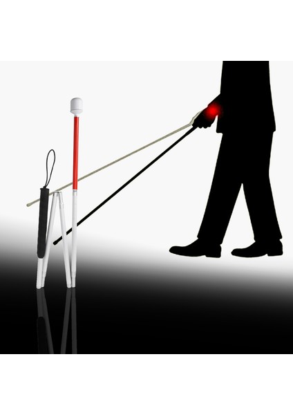 2x Alüminyum Katlanır Baston 4 Saniyelik Kör Baston Için Döner Uçlu Katlanır Baston (Yurt Dışından) modelleri