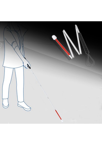 2x Alüminyum Katlanır Baston 4 Saniyelik Kör Baston Için Döner Uçlu Katlanır Baston (Yurt Dışından) fırsatları