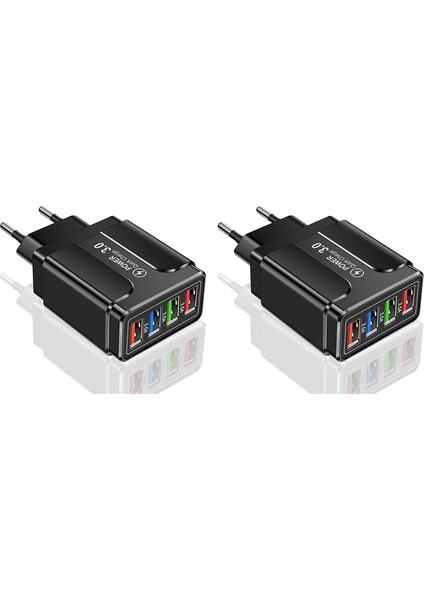 2x 45W 4 USB Hızlı Şarj Cihazı USB 3.0 Cep Telefonu Şarj Cihazı Şarj Cihazı Standart Adaptör Telefon Şarj Kafası-Ab Tak (Yurt Dışından)