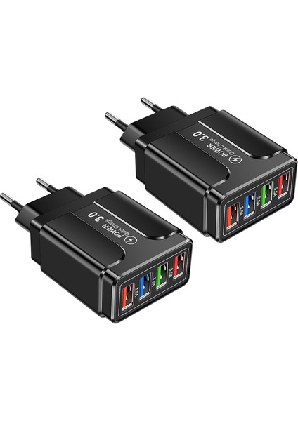 2x 45W 4 USB Hızlı Şarj Cihazı USB 3.0 Cep Telefonu Şarj Cihazı Şarj Cihazı Standart Adaptör Telefon Şarj Kafası-Ab Tak (Yurt Dışından)