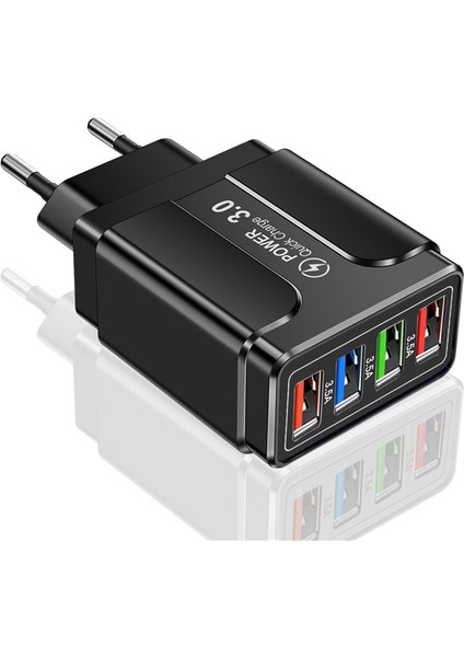 2x 45W 4 USB Hızlı Şarj Cihazı USB 3.0 Cep Telefonu Şarj Cihazı Şarj Cihazı Standart Adaptör Telefon Şarj Kafası-Ab Tak (Yurt Dışından)