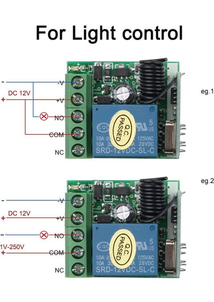 2x Dc 12V Tek Kanallı Röle Modülü Evrensel Kablosuz Anahtar Rf Röle Alıcı + 2 Ch Uzaktan Kumanda (Yurt Dışından) fiyatları