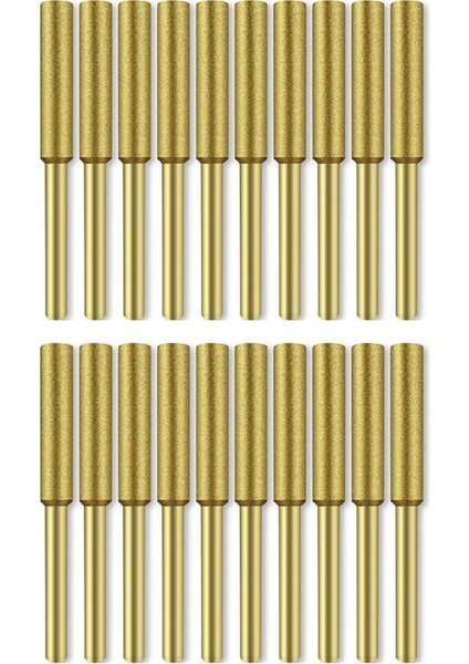 Elektrikli Testere Zincir Bileyici Seti, 20 Adet Titanyum Kaplama Elmas Bileme Tekerlekleri, Yüksek Sertlik 3/16 Inç Dosyalar (Yurt Dışından)