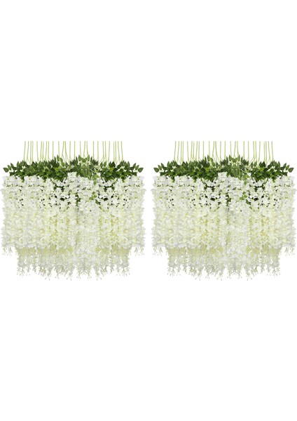 24 Paket (43.2 Ft) Yapay Wisteria Asma Wisteria Asılı Çelenk Ipek Uzun Dize Ev Partisi Dekoru (Yurt Dışından)