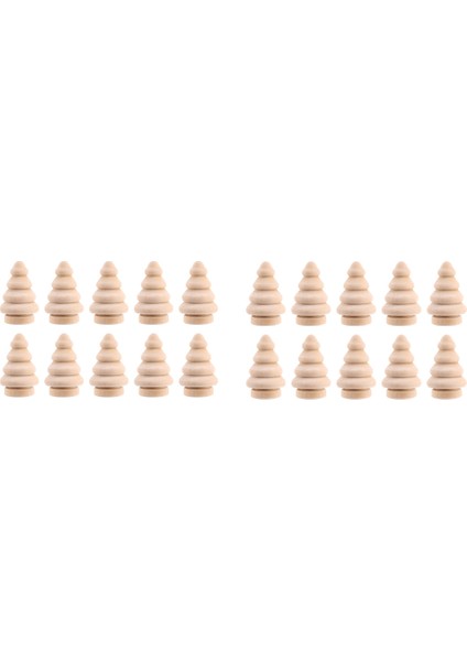 Boş Dıy Ahşap Noel Ağacı Peg Bebekler Parti Kek Toppers 20'li Paket (Yurt Dışından)