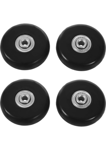 4 Takım 55X18MM Bagaj Bavul / Sıralı Açık Paten Yedek Tekerlekler Siyah (Yurt Dışından)