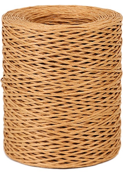 2 Adet 1.0mm Açık Kahverengi Çiçek Bağlama Tel Sarma Sicim El Yapımı Demir Tel Kağıt Rattan (Uzunluk: 210 M) (Yurt Dışından)