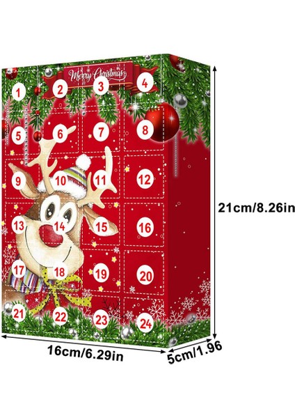 2x Noel Takvimleri Anahtarlık Süsler Dekorasyon 24 Gün Geri Sayım Sürprizi (Yurt Dışından)