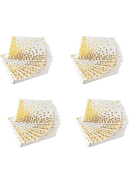 Gold Dot Kokteyl Peçeteleri (200 Paket) Altın Folyo Puantiyeli 3 Katlı Kağıt Peçeteler Doğum Günü Partisi, Bebek Partisi Için Mükemmel (Yurt Dışından)
