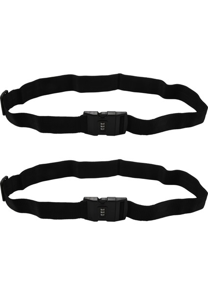 2x Ayarlanabilir Bagaj Bavul Askısı Bagaj Kemeri Kravat Aşağı Seyahat Güvenli Kilit Siyah (Yurt Dışından)