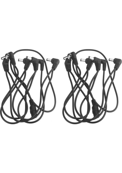 2x 6 Yollu Elektrot Papatya Zinciri Demeti Kablo Bakır Tel Gitar Efektleri Için Güç Kaynağı Adaptörü Splitter Siyah (Yurt Dışından)