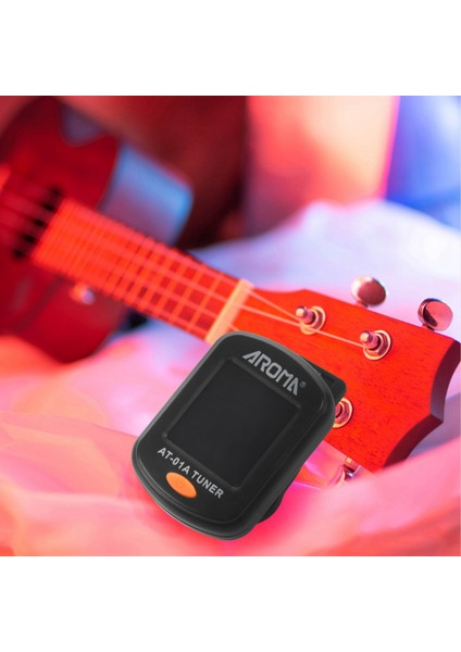 2x AT-01A Gitar Tuner Dönebilen Klipsli Tuner Kromatik Akustik Gitar Bas Ukulele Için LCD Ekran (Yurt Dışından)