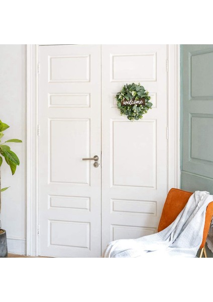2x Hoş Geldin Yazısı Garland Kapı Dekorasyonu ile Ahşap Asılı Burcu Yapay Okaliptüs Çiftlik Evi Sundurma Dekorasyon (Yurt Dışından) fırsatları