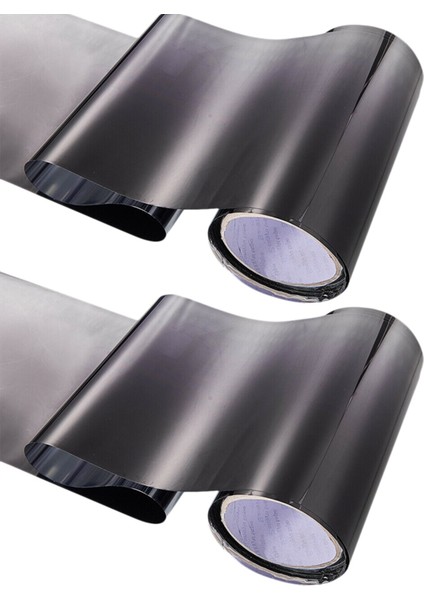 2x Araba Renklendirme Filmi Üst Ön Cam Folyo Güneş Koruma Degrade 20X150CM (Siyah) (Yurt Dışından)