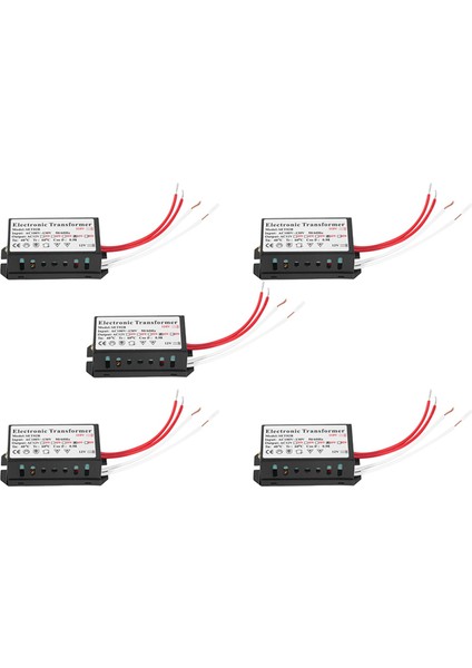 5x 110V - 12V 60W Halojen Işık Güç Kaynağı Dönüştürücü Elektronik Trafo Siyah (Yurt Dışından)