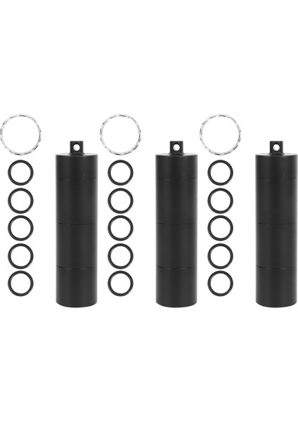 3x Taşınabilir Hap Kutuları, Seyahat Için Çanta Için Metal Cep Hap Kutuları Anahtarlık, 3 Bölme Günlük Hap Kabı Tutucu (Yurt Dışından)