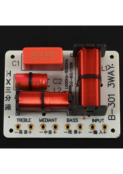 2x Profesyonel 150W Çoklu Hoparlör Ses Frekans Bölücü 3 Yollu Geçiş Filtreleri Akustik Bileşenler (Yurt Dışından) modelleri