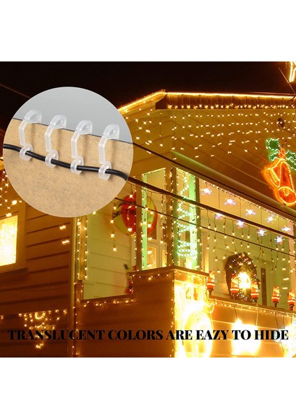 120 Paket Noel Işık Klipleri Açık Hava Koşullarına Dayanıklı Noel Işık Askıları Noel Tatili Için Oluk Kancaları Beyaz (Yurt Dışından) fırsatları
