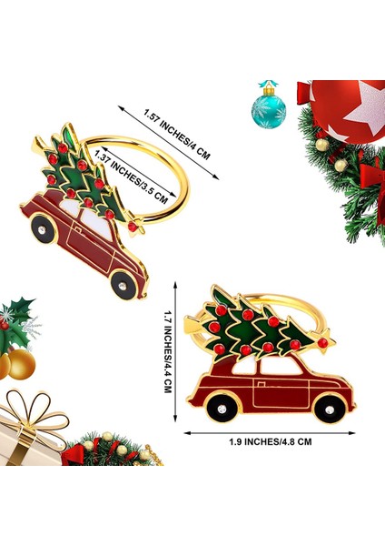 12 Adet Noel Peçete Halkaları Kaplama Metal Noel Peçete Tutucu Halka Noel Peçete Tokaları Masa Süsü Tutucu (Yurt Dışından) modelleri