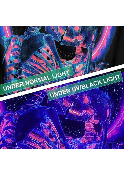 Blacklight Kafatası Goblen, Öpüşen Aşıklar Goblen Uv Reaktif Trippy Psychedelic Neon Halılar Glow 29.5X37.4INCH (Yurt Dışından) fiyatları