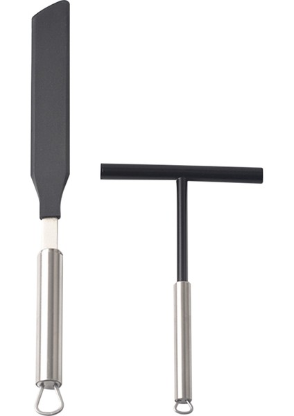 304 Paslanmaz Çelik Fransız Krep Yayıcı Gözleme Meyilli Yayma Aracı Gözleme Gibi Meyilli Mutfak + Spatula (Yurt Dışından)