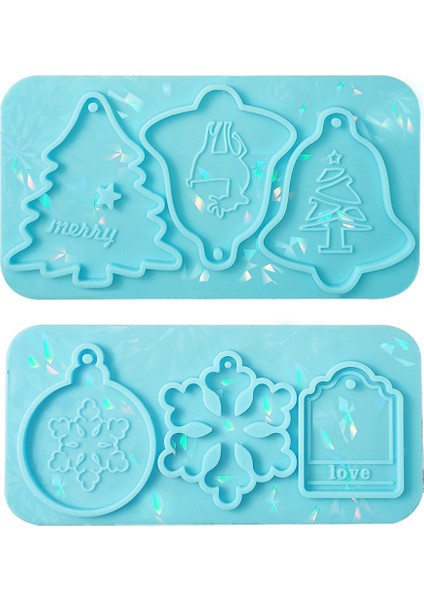 Dıy Kristal Epoksi Reçine Kalıp Holografik Noel Liste Silikon Kalıp Noel Silikon Kalıp Dıy Kolye, B (Yurt Dışından)