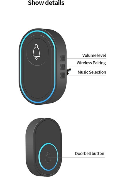 Kablosuz Kapı Zili 433MHZ Akıllı Ev Hoş Geldiniz Zili Kapı LED Işık Flaş Güvenlik Alarmı Ab Tak (Yurt Dışından)