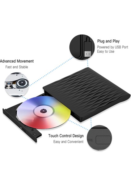 Taşınabilir USB 3.0 Tip C Harici Brülör DVD CD Dizüstü Bilgisayar Masaüstü Windows Için Optik Sürücü Rom Disk Okuyucu (Yurt Dışından) fiyatları