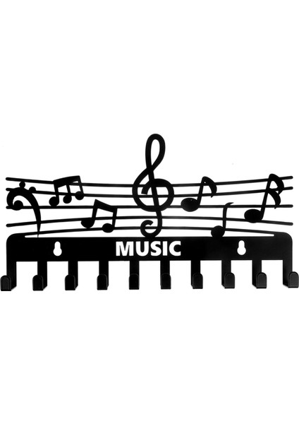 Anahtarlık Duvara Monte Kanca Raf Kanca Ray Müzik Notu Şekli Vintage Ceket Kancaları Ceket Şapka Havlu Askısı Çanta (Yurt Dışından)