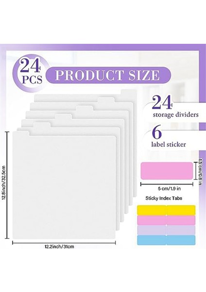 Koleksiyon Defteri Kağıdı Bölücüler Toplu Bölmek Için 12X12 Inç Koleksiyon Defteri Kağıdı Depolama Kart Stoğu Sekmeli Bölücüler Dosya Kitaplığı B (Yurt Dışından) fiyatları