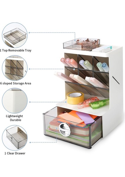 Çekmeceli Kalemlik Masa Düzenleyici, Masa Ofis Organizasyonu Için Kalem Düzenleyici, Fırça Organizatör Ofis Okulu Için (Yurt Dışından) modelleri