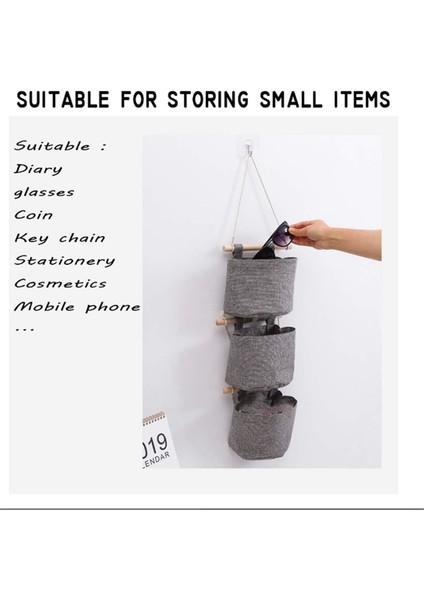 Dolap Ayrılabilir Ücretsiz Kombinasyon Katlanabilir Yıkanabilir Asılı Saklama Çantası Oda Banyo Için, Gri (Yurt Dışından)