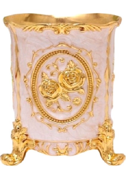 Ev Ofis Kırtasiye Depolama Kalemlik Kozmetik Düzenleyici Metal Sanat Zanaat Masa Dekor Çatal Saklama Kutuları Beyaz (Yurt Dışından)