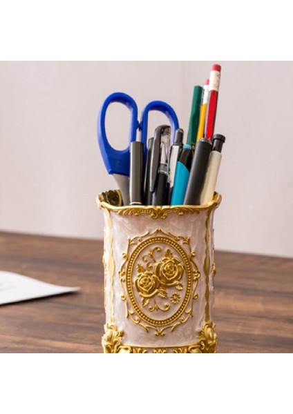 Ev Ofis Kırtasiye Depolama Kalemlik Kozmetik Düzenleyici Metal Sanat Zanaat Masa Dekor Çatal Saklama Kutuları Beyaz (Yurt Dışından) fiyatları