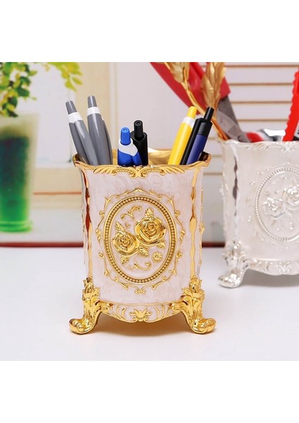 Ev Ofis Kırtasiye Depolama Kalemlik Kozmetik Düzenleyici Metal Sanat Zanaat Masa Dekor Çatal Saklama Kutuları Beyaz (Yurt Dışından) modelleri