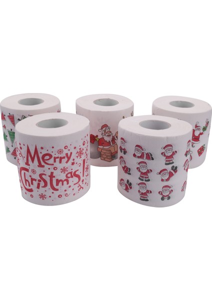 5 Stil Noel Baba Kağıt Rulo Doku Kağıt Havlular Noel Noel Noel Baba Ofis Odası Tuvalet Kağıdı 5 Rulo (Yurt Dışından)
