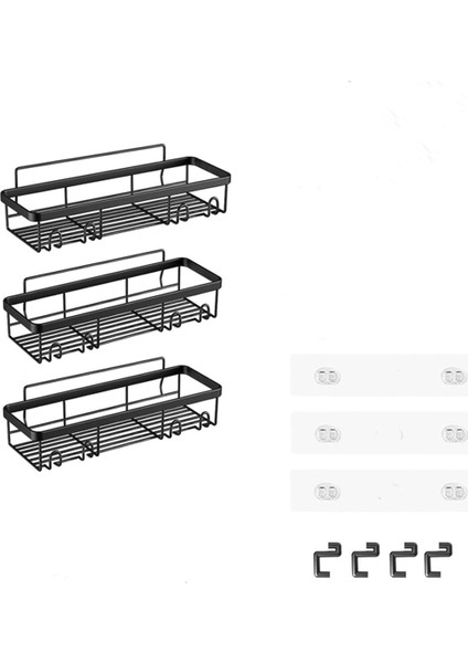3'lü Paket, Sondaj Yok Paslanmaz Duş Organizatörü, Yerden Tasarruflu Kancalar, Banyo Için Daire Temelleri (Yurt Dışından)