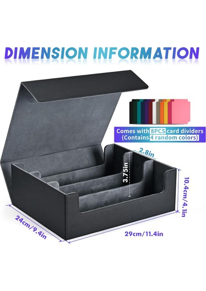 Ticaret Kartları Için Kart Saklama Kutusu, Manyetik Kapatma Kart Sahibinin Üstten Yüklemeli Güverte Kasası Oyun Kartları Kutusu Siyah + Mavi (Yurt Dışından) fırsatları