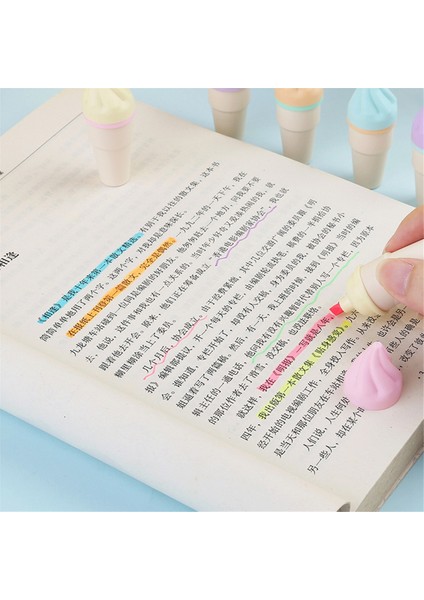 Sevimli Dondurma Külahı Işaretleyiciler ve Fosforlu Kalem Seti, Çok Renkli Kalemler (Yurt Dışından) modelleri